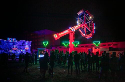 people inside an amusement park ride