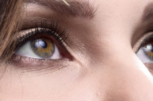 close up of woman eyes
